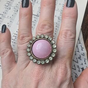 Bold Pink and Silver Statement Ring
